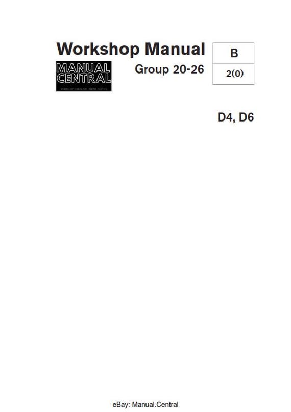 Volvo Penta - D4 D6 - Group 20-26 - Workshop Service Repair Manual