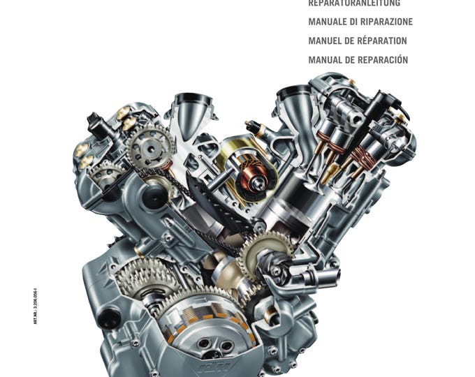 Italian Language - KTM 2003 - 2008 - 950 990 Adventure - Super Duke R - Supermoto /R - Super Enduro - Engine - Manuale di Riparazione