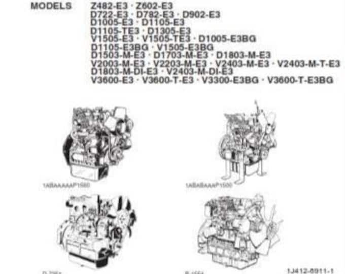 Kubota - Operator Manual - D1105-E3BG V1505-E3BG D1503-M-E3 D1703-M-E3 V2003-M-E3 V2203-M-E3 D1803-M-DI-E3 V2403-M-DI-E3 V3600-E3 V3600-T-E3