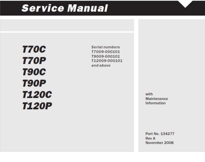 Terex - T70C T70P T90C T90P T120C T120P - Workshop Service Repair Manual - 2008
