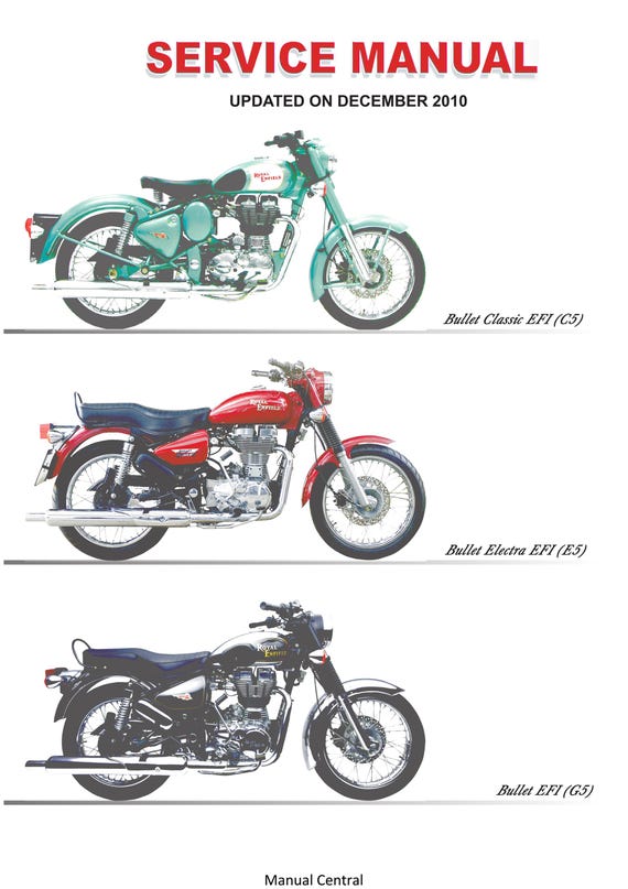 Royal Enfield Bullet Classic (C5) Bullet Electra (E5) Bullet Efi (G5) Workshop Maintenance Service Repair Manual