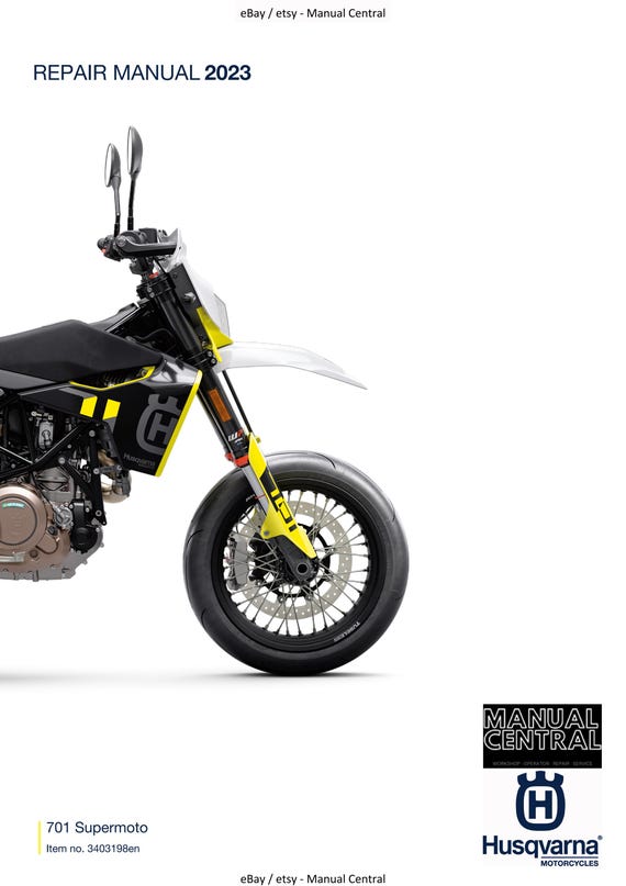 Husqvarna 2023 - 701 Supermoto Eu edition - Service Workshop Repair Manual