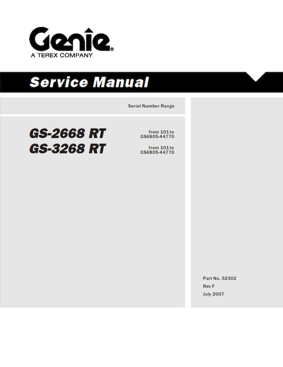 Genie - Service Manual - Gs-2668 Gs-3268 RT