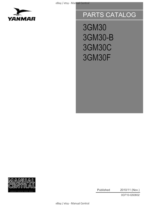 Yanmar Parts Manual - 3GM30 3GM30-B 3GM30C 3GM30F