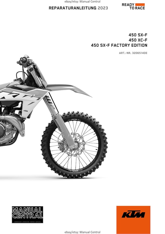 German Language - KTM 2023 - 450 Xc-f Sx-f Factory Edition - Reparaturanleitung - Service Workshop Repair Manual