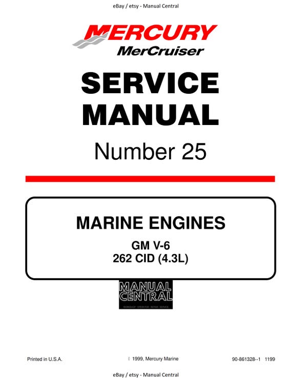 Mercury Mercruiser Service Manual 25 - Marine Engines GM V-6 262 CID 4.3L