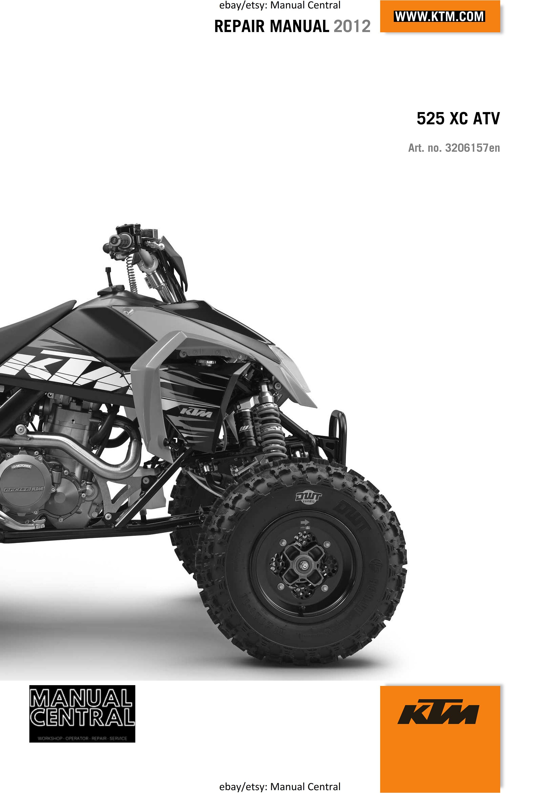 KTM ATV 2012 - 525 Xc Atv - Service Workshop Repair Manual