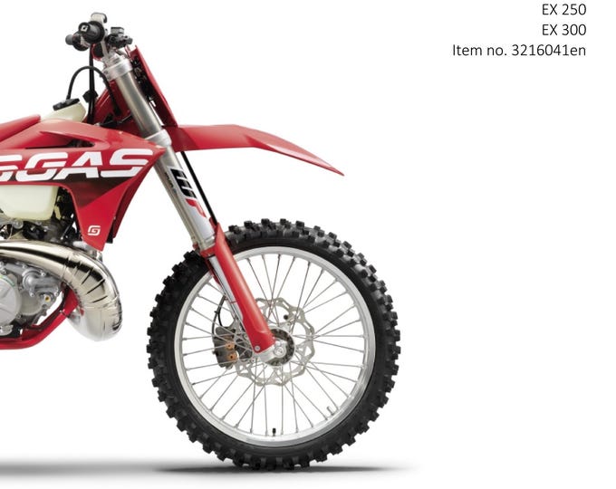 GasGas 2023 - EX 250 300 US edition - Service Workshop Repair Manual