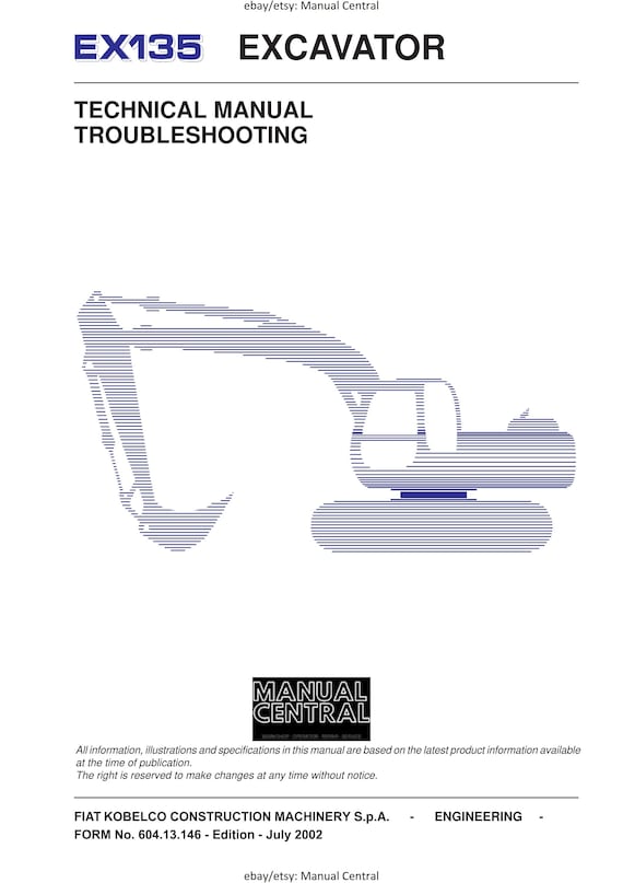 Fiat Kobelco - EX135 Excavator - Technical Manual - Troubleshooting