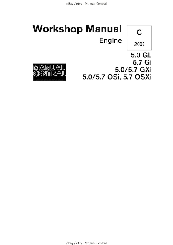 Volvo Penta - Engine - 5.0 5.7 Gl Gi GXi OSi OSXi - Workshop Service Repair Manual - 2007 Edition