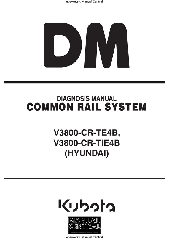 Kubota - Diagnosis Manual - Common Rail System - V3800-CR-TE4B V3800-CR-TIE4B - Hyundai