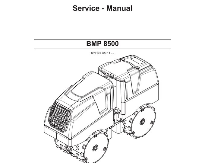 Bomag BM 8500 - Multi Purpose Compactor - Service Workshop Repair Manual - 01/2010