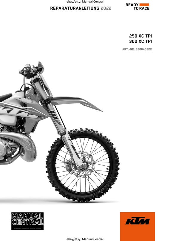 German Language - KTM 2022 - 250 300 Xc Tpi - Reparaturanleitung