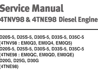 Yanmar Diesel Engine - 4TNV98 4TNE98 - Service Repair Workshop Manual - 2005 TO 2008