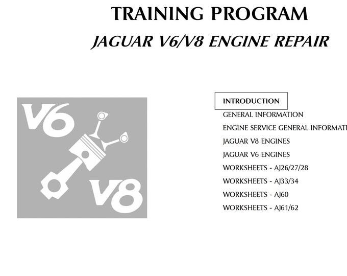 Jaguar Aj V6 V8 Engine - Service Repair Workshop Manual - 2003 Edition