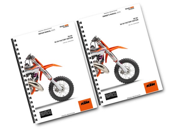 Printed 2 Manual Set - KTM 2025 - 50 SX Factory Edition - Owners & Service Workshop Repair Manual