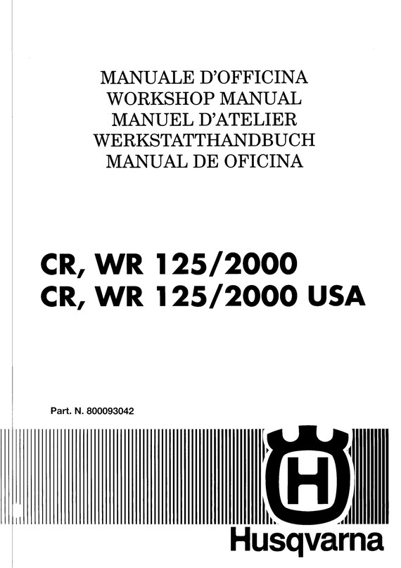 Husqvarna 2000 - CR WR 125 - Workshop Service Repair