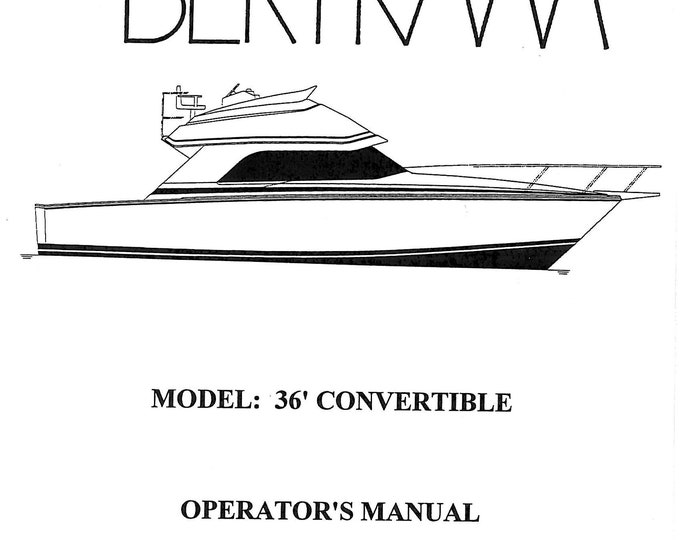 Bertram 36 Convertible  - Owners Manual