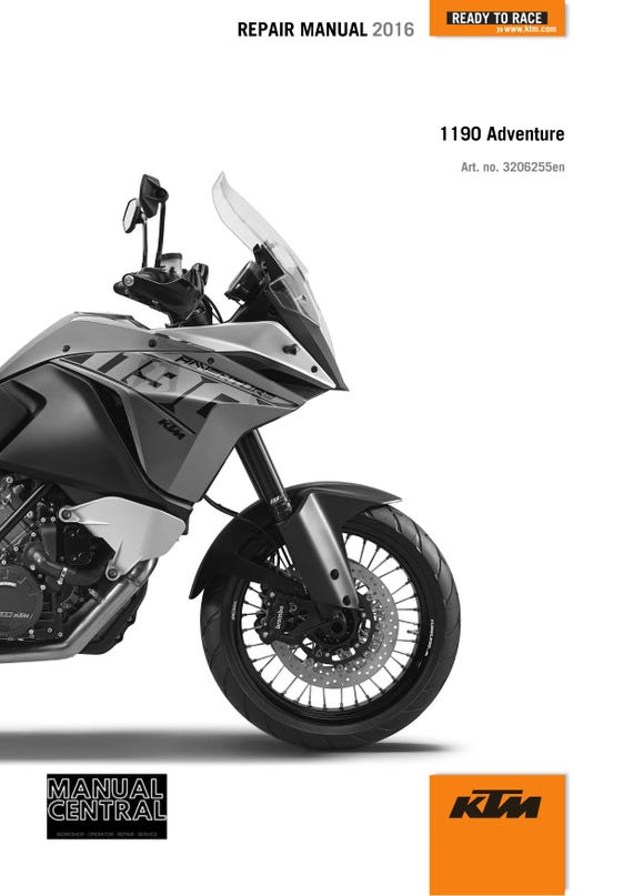 KTM 2016 - 1190 Adventure - Service Workshop Repair Manual