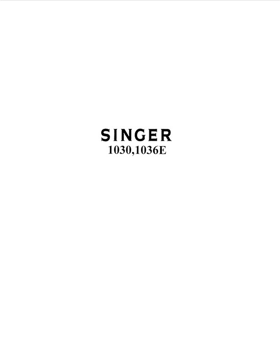 Singer - 1030 1036E Parts Manual