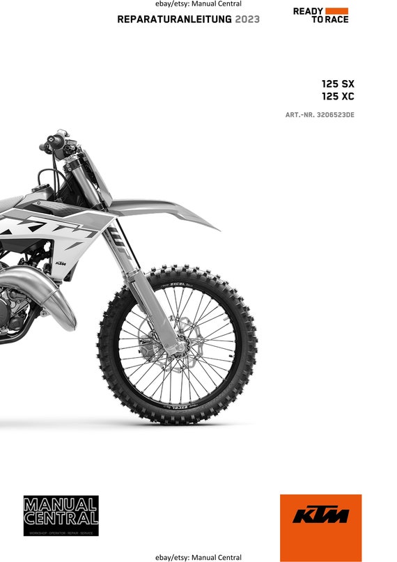 German Language - KTM 2023 - 125 Sx Xc - Reparaturanleitung - Service Workshop Repair Manual
