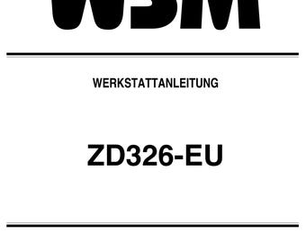 Kubota ZD326-EU - WERKSTATTANLEITUNG