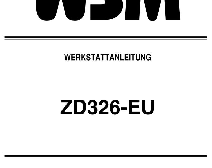 Kubota ZD326-EU - WERKSTATTANLEITUNG