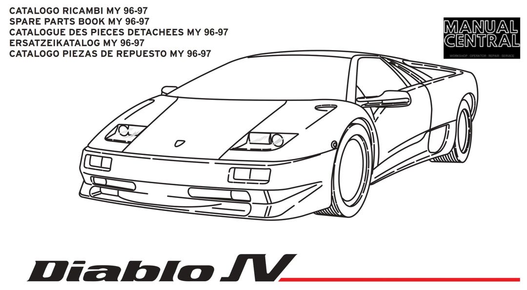 Lamborghini Diablo Sv 1996 1997 - Parts Manual - Etsy