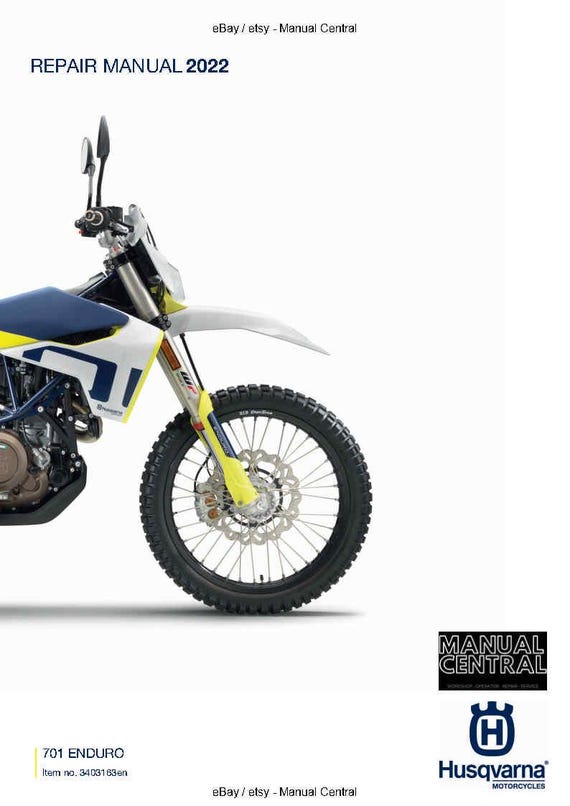 Husqvarna 2022 - 701 Enduro Eu edition - Service Workshop Repair Manual