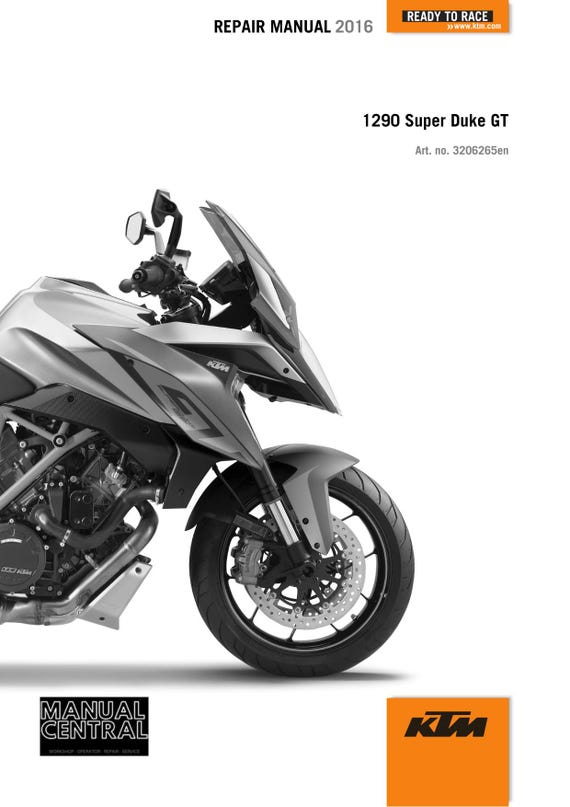 KTM 2016 - 1290 Super Duke GT - Service Workshop Repair Manual