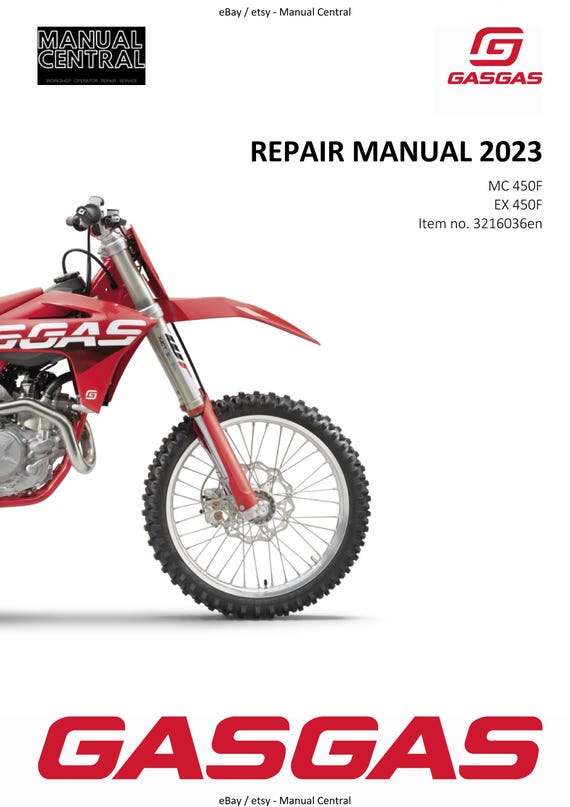 GasGas 2023 - MC EX 450F - Service Workshop Repair Manual