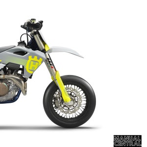May include: A partial view of a Husqvarna FS 450 motorcycle, with a black tire and yellow accents. The text "REPAIR MANUAL 2024" is at the top. The Husqvarna logo is visible.