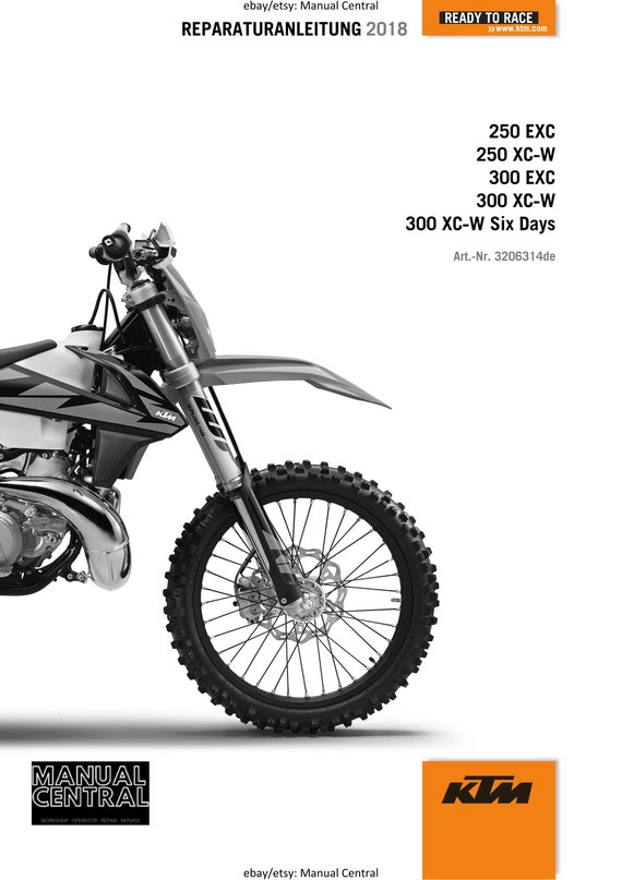 German Language - KTM 2018 - 250 300 Exc Xc-w Six Days - Reparaturanleitung - Service Workshop Repair Manual