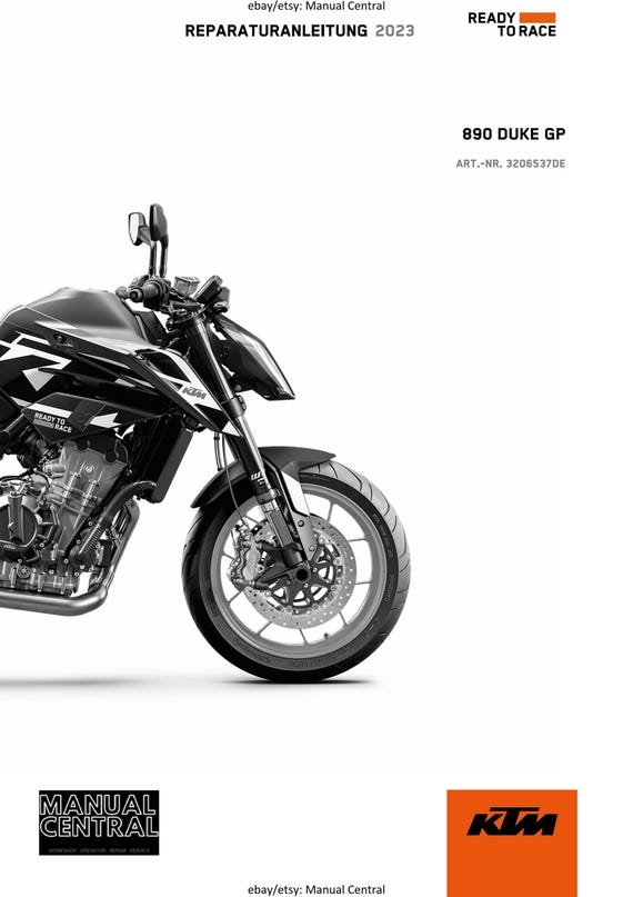 German Language - KTM 2023 - 890 DUKE GP - Reparaturanleitung - Service Workshop Repair Manual
