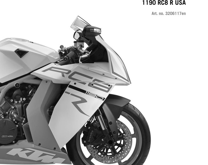 2012 KTM 1190 RC8 R -  Eu Uk Jp Usa - Service Workshop Repair Manual