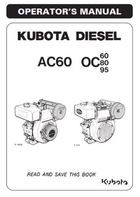 Kubota AC60 OC60 OC80 OC95 - OPERATOR MANUAL