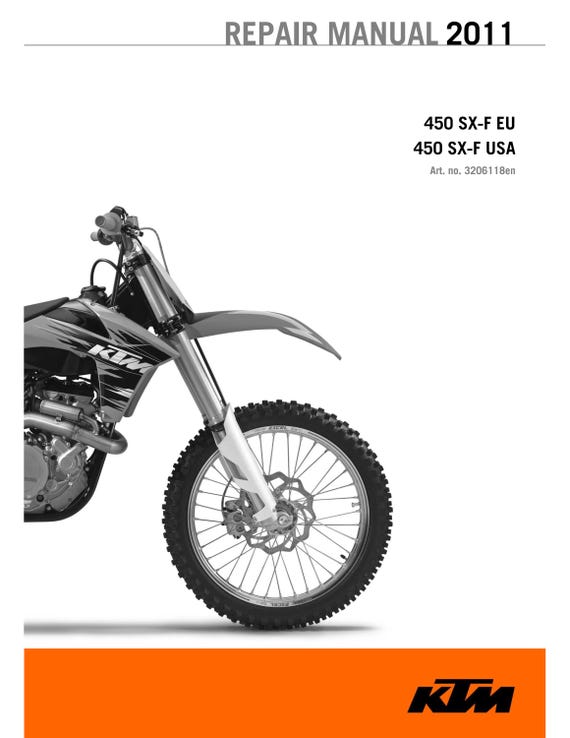 KTM 2011 - 450 Sx-f - Service Workshop Repair Manual