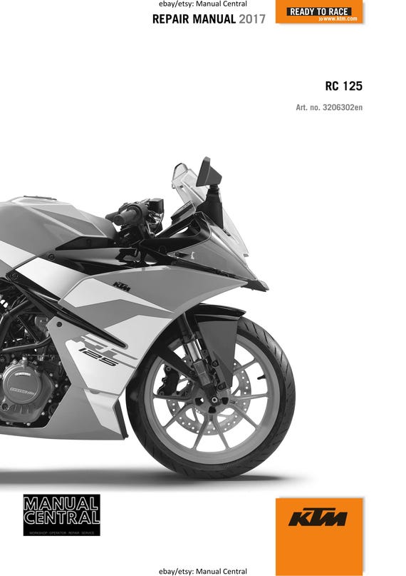KTM 2017 - RC 125 - Service Workshop Repair Manual