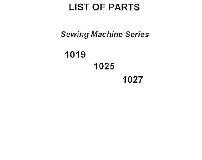 Singer - 1019 1025 1027 Parts Manual