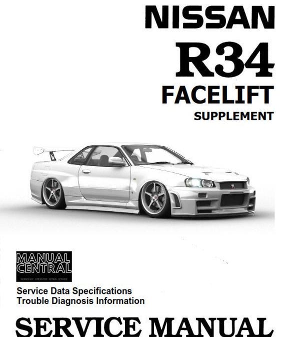 Nissan R34 Facelift - Service Data Specifications - Trouble Diagnosis Information - Manual