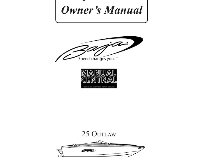 Baja Marine - 25 Outlaw - Owners Manual
