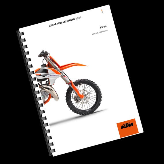 Printed - German Language KTM 2024 - 85 SX 19/16 17/14 - Reparaturanleitung Service Workshop Repair Manual