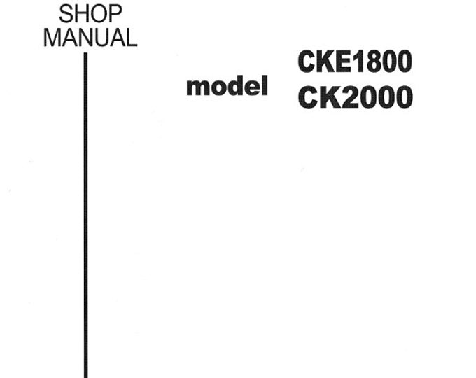 PDF - Kobelco Crawler Crane - CKE1800 CK2000 - Shop Manual - Workshop Service Repair Manual