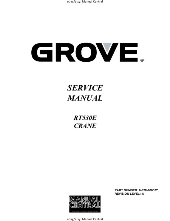 Grove Crane - RT530E - Service Workshop Repair Manual
