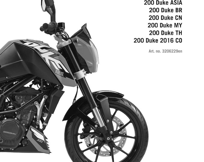 KTM 2015 - 125 200 Duke - Service Workshop Repair Manual