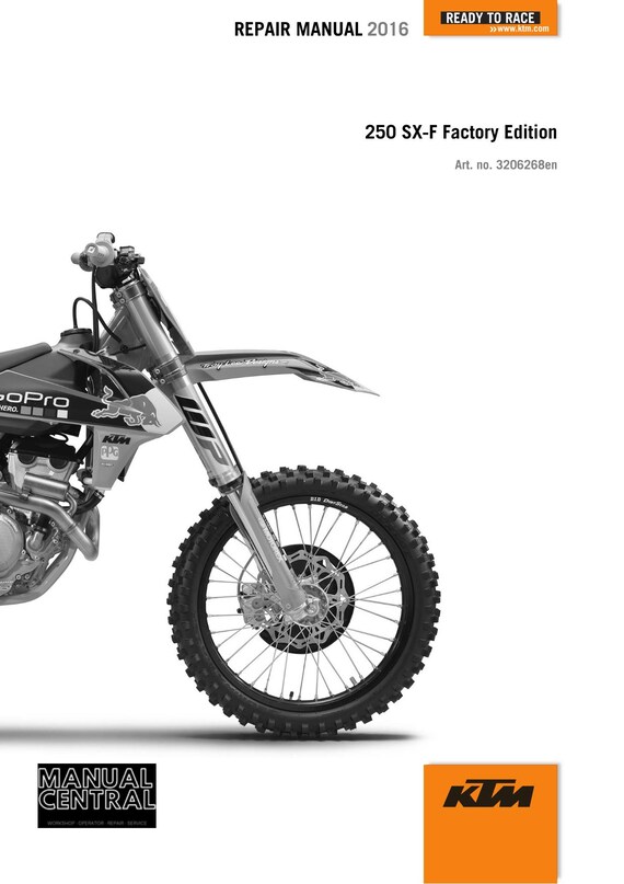 KTM 2016 - 250 SX-F Factory Edition - Service Workshop Repair Manual