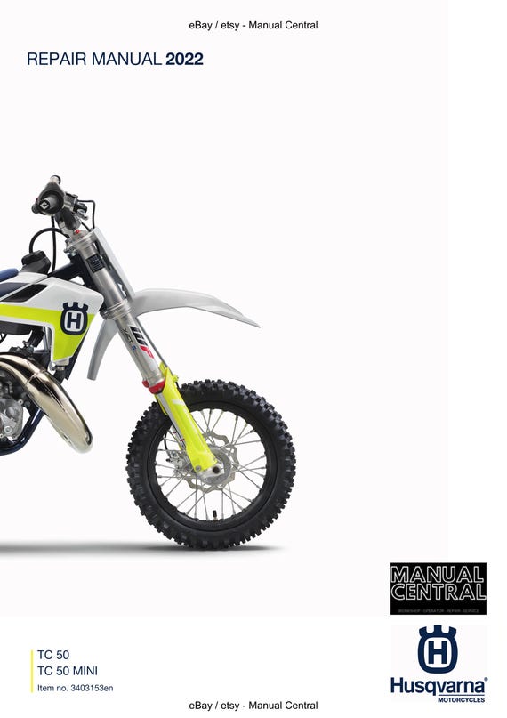 Husqvarna 2022 - TC 50 MINI - Service Workshop Repair Manual