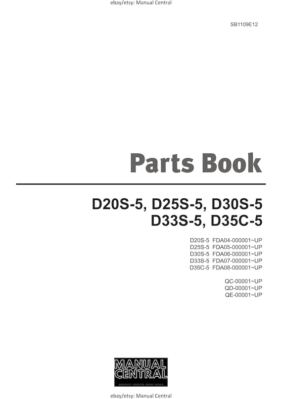 Doosan - Parts Book - D20S-5 D25S-5 D30S-5 D33S-5 D35C-5