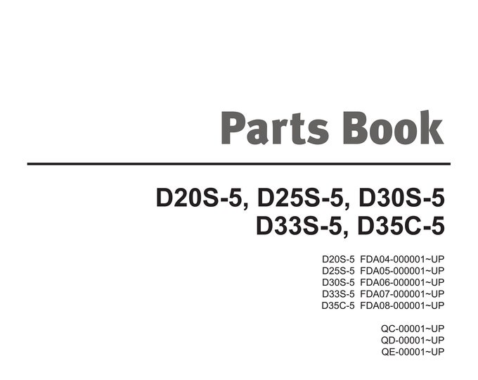 Doosan - Parts Book - D20S-5 D25S-5 D30S-5 D33S-5 D35C-5