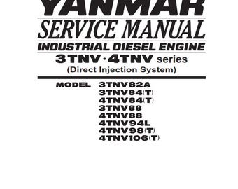 Motor Diesel Industrial Yanmar - Série 3TNV 4TNV - Manual de Oficina de Reparo e Serviço
